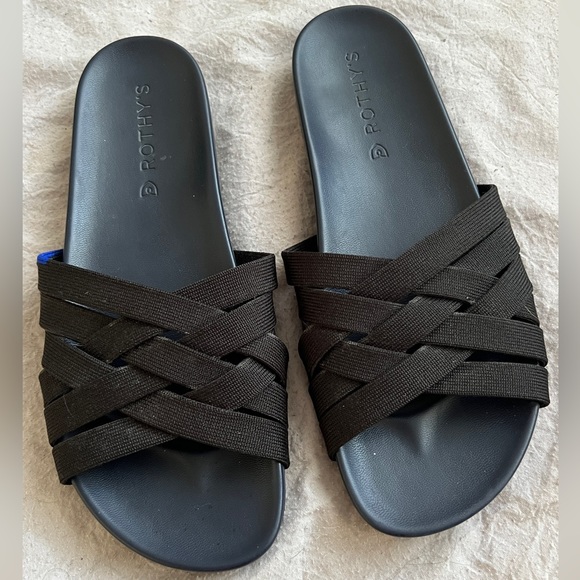 Rothy’s black (night sky) slide sandals size 6.5 - Picture 1 of 2